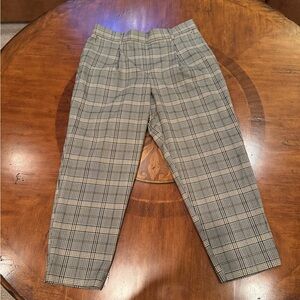 LOFT Gray and Black Dress Pants Straight Leg